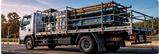 Truck carrying construction materials